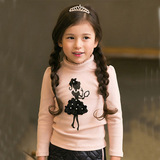 2016新款冬装 韩版大儿童女童装加绒宝宝上衣长袖高领打底衫T恤