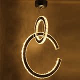 双环扣餐吊灯  现代简约创意吊灯 环形LED客厅水晶灯饰卧餐厅灯