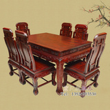 红木住宅家具现代中式餐桌椅组合实木明清饭台南美酸枝木洋花餐台