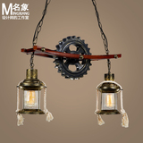 中式复古老式马灯美式怀旧煤油灯LED创意树脂餐吊咖啡厅铁艺吊灯