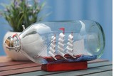 特价包邮【地中海风格】大号帆船玻璃瓶船 漂流瓶 许愿瓶19x10cm