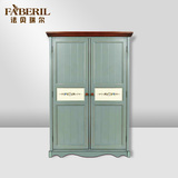 欧式田园风格衣柜全实木质定制地中海风格家具组合美式乡村小衣柜