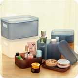 化妆品收纳盒塑料防水卫生间浴室桌面盒子放护肤洗漱用品台面有盖