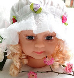 婴儿帽子夏季蕾丝公主盆帽女宝宝透气纯棉遮阳帽婴幼儿太阳帽包邮