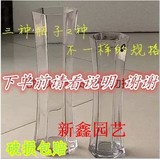 特价透明玻璃花瓶大号富贵竹 现代时尚水培花器水晶花瓶六角