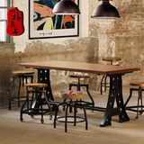 美式乡村工业风餐桌复古咖啡桌铁艺餐桌书桌特色办公桌个性工作台