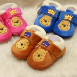 迪士尼童鞋小熊维尼婴儿鞋0-1岁冬季宝宝棉鞋保暖软底学步鞋