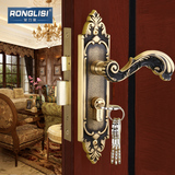 荣力斯 纯铜门锁 房门锁 全铜锁芯锁具 欧式复古 别墅门锁具