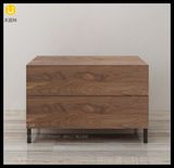 本居林胡桃木色床头柜简约现代北欧创意床头柜床边柜定做床头柜