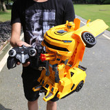 超大遥控变形机器人大黄蜂金刚汽车人遥控车充电动儿童玩具车男孩