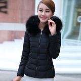棉衣女短款2015冬装韩版修身加厚毛领羽绒棉服轻薄女式小棉袄外套