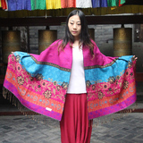 西藏行围巾女春秋丝巾尼泊尔民族风两用加厚冬季羊绒长款围巾披肩