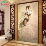 3d立体大型玄关壁纸 客厅酒店走廊过道竖版屏风壁画 欧式浪漫少女