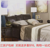 美式高档可折叠1.5北欧宜家多功能1.8实木单双三人组合真皮沙发床