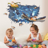 3D动画壁贴立体墙贴海龟群主题系列3d立体墙贴小孩房装饰画壁画
