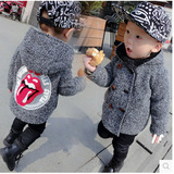 男童冬装外套2015年童装宝宝上衣呢子儿童大衣加绒加厚连帽外套