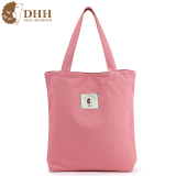 DHH韩版夏季加厚帆布包包大容量女包百搭单肩包简约环保袋购物袋