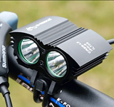 夜骑自行车前灯可充电强光双头车灯山地单车配件骑行装备18650
