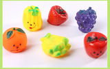 儿童捏捏叫发声橡胶玩具 仿真水果橡胶模型 3-6-8-12个月宝宝玩具