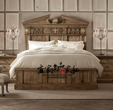 复古 欧式家具美式法式乡村风格实木床家具LOFT风格全松木雕花床