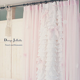 julliette天鹅公主飘窗卧室窗帘客厅窗帘白色粉色荷叶边蛋糕层