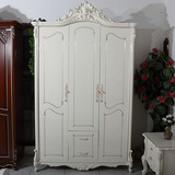 欧式描金法式美式实木雕花白色烤漆钢琴漆3门4门5门衣柜宜家定制