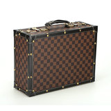 欧美复古手提箱包格子纹旅行箱14寸16寸化妆箱商务箱文件箱高档箱