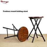 促销现代时尚简约特价便携式户外家用餐厅凳不带靠背金属折叠凳子