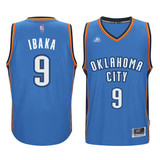 NBA 伊巴卡9号橘色球衣雷霆新赛季篮球服 伊巴卡热印数字极品网格