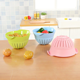 厨房多用洗菜篮 塑料沥水筛 欧式双耳滤水萝水果蔬菜盘果盘滴水盆
