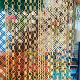 竹制品幼儿园环境装饰挂件 手工竹编织圆圈链条 区角隔断悬挂吊饰
