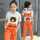童装女童春装套装2016新款韩版春秋儿童中大童男童运动卫衣两件套