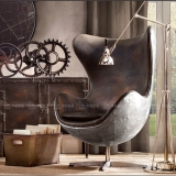 纯手工铝皮鸡蛋椅 复古怀旧太空蛋壳椅 玻璃钢创意蛋形休闲椅