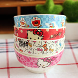 创意日式可爱hello kitty叮当餐具家用儿童密胺碗饭碗塑料碗小碗