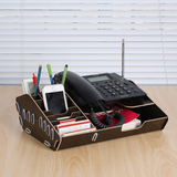DIY木质时尚电话机座 办公室文具用品名片架手机座桌面收纳B3017