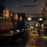 中式复古怀旧铁艺中餐厅茶楼饭馆饭店灯笼创意入户走廊阳台吊灯