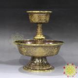 藏传佛教用品 精品尼泊尔手工打造纯紫铜刻花护法杯 供杯 大号