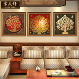 客厅装饰画东南亚风格泰式金箔画沙发背景墙画立体油画纯手绘挂画