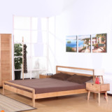 日式床 白橡木床实木橡木床 卧室家具 标准成人/双人床 工厂直销