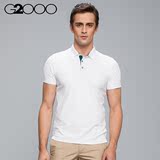 G2000男装纯色衬衫领短袖T恤时尚休闲男士POLO衫春装修身款
