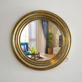 欧式简约现代复古壁挂美容装饰圆镜树脂化妆镜玄关镜浴室镜子小号