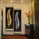 新款新中式古典泰式油画东南亚装饰画玄关壁画走道挂画双色羽毛