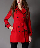 海外代购正品burberry巴宝莉女装2015秋冬新款双排扣修身风衣外套