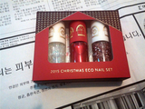 韩国innisfree悦诗风吟2015圣诞限量指甲油组合 红绿色+贴纸送礼