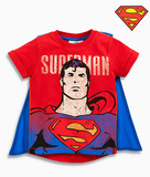 现货 英国代购正品NEXT童装16春夏男童超酷漫画超人披风短袖T恤
