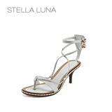 STELLA LUNA 女士白色绕踝扣带凉鞋 SE160L02117