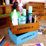 创意家居新品 zakka木盒收纳盒 化妆品 木制的做旧复古盒子 桌面