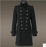 二战德国军装 复古修身长款毛呢风衣 男装 男式长款呢子风衣