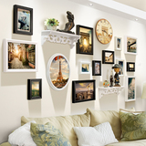 添色彩绘 欧式照片墙 客厅创意置物架挂墙相框墙组合 卧室相片框