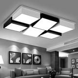 简约现代大气长方形客厅LED吸顶灯温馨北欧宜家方格创意卧室灯具